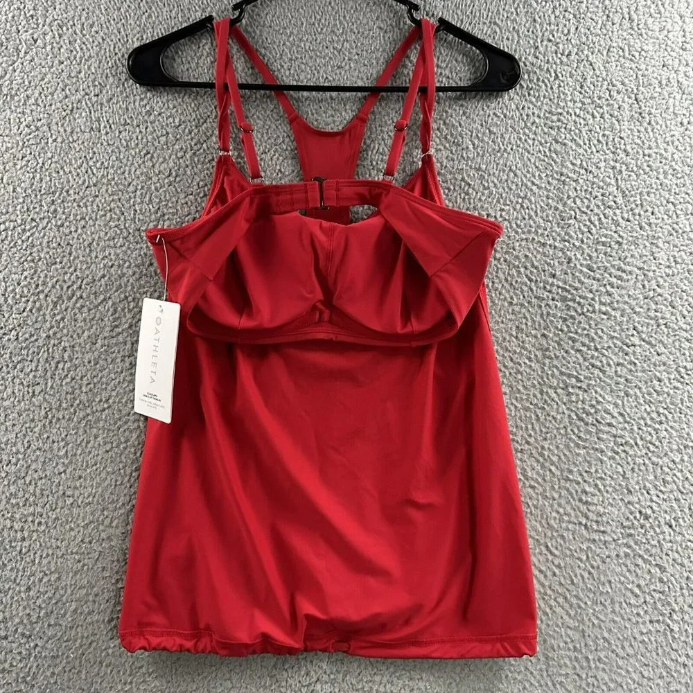 Athleta Womens Seascape Bra Tankini Red Size 32D/DD
